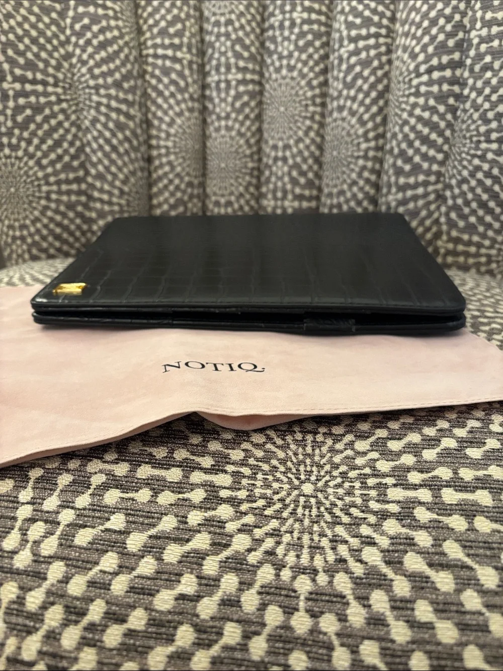 Notiq CLASSIC Sz Midi Desk Folio Agenda Classic 9-Disc Planner Cover Black Croc